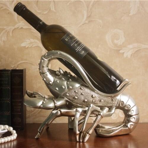 [new] European antique silver dragon shrimp wine frame Home Furnishing jewelry ornaments gifts creative living room restaurant b