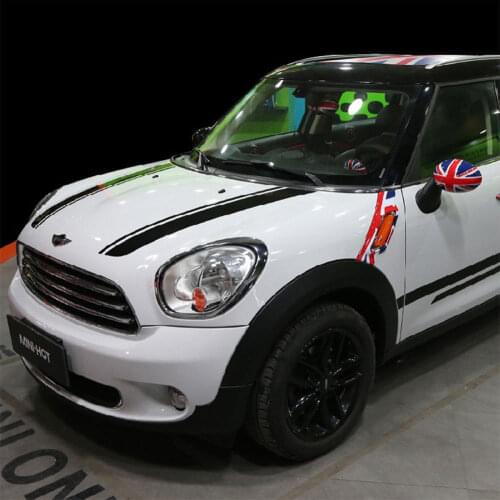 Pair Hood Stripes Bonnet Decal Stickers for MINI Cooper Countryman R60 2010-2016 Car Styling Accessories Car Stickers
