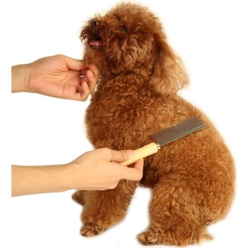Dog Comb Stainless Steel Teeth Hair Brush Dog Grooming Brush For Dogs Cat Removed Flea Combs Pet Supplies