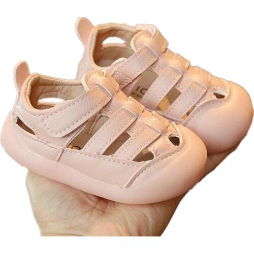 Boy summer sandals Baotou soft-soled toddler shoes 0-2 years old Baby fashion breathable non-slip toddler shoes baby girl shoes
