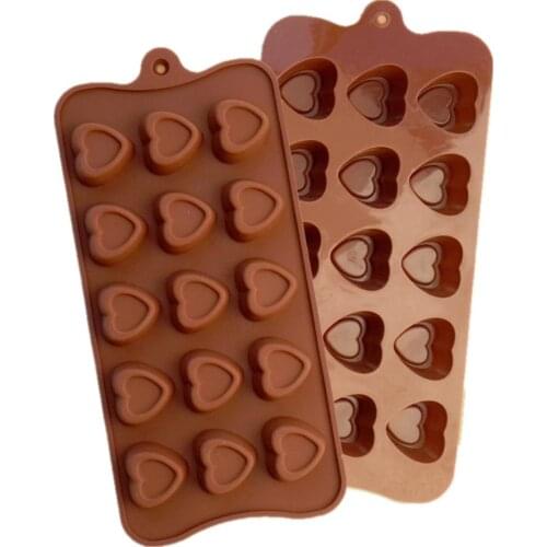 Silicone Loving Heart Chocolate Molds Jelly Ice Molds Cake Mould Bakeware D534
