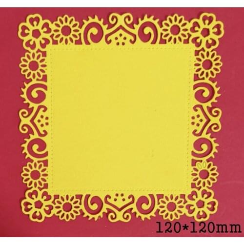 Lace Flower Square Frame Metal Cutting Die Stencils for DIY Scrapbooking Album Decor Embossing Paper Cards craft Die Template