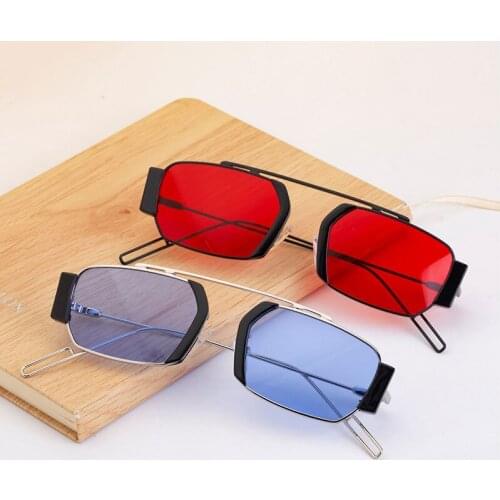 Veshion Retro Polygon Punk Sunglasses Men Women Fashion Shades UV400 Vintage Glasses