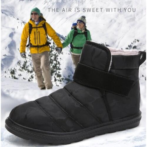 Winter Cotton Shoes Unisex Outdoor Non Slip Hiking Sneakers Plush Warm Snow Tactical Boots Waterproof Fashion Causal Footwear