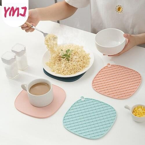 1PC Round Heat Resistant Silicone Mat Drink Cup Coasters Non-slip Pot Holder Table Placemat Kitchen Accessories Onderzetters