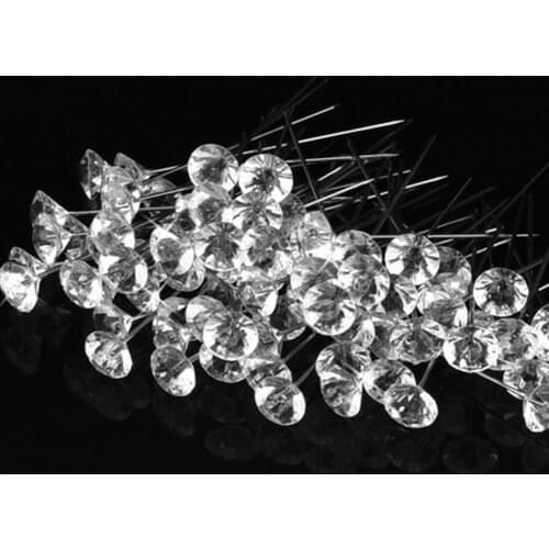100Pcs Accessories Durable Rhinestone Head Decoration Alloy Dress Stitching Wedding Bouquet Needles Sewing Pins Home Craft