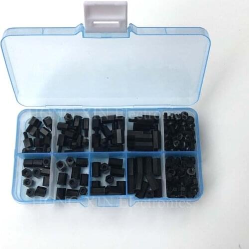 180Pcs/lot M2 M2.5 M3 Female Male Hex Nylon Standoff Spacer Column For PCB Motherboard Fixed Plastic Spacing Screws Set
