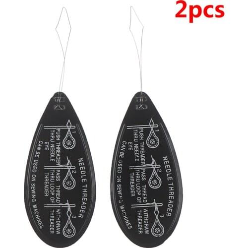 2Pcs/lot Aluminum Needle Threader Letter Hand Machine Stitch Insertion Sewing Tool