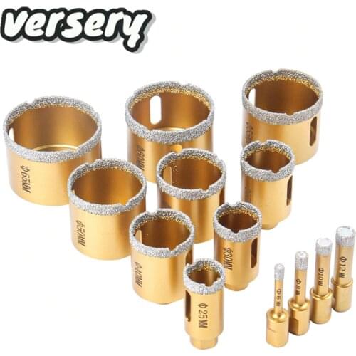 Free Shipping 6-65mm 1PC M10 Thread Dry Vacuum Brazed Diamond Drilling Core Bit Ceramic Tile Hole Saw Granite Marble Drill Bits