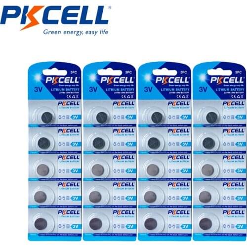 20Pcs/4Pack PKCELL CR1216 Lithium Button Batteries Coin Cell 3V for Watch Electronic Toy Remote