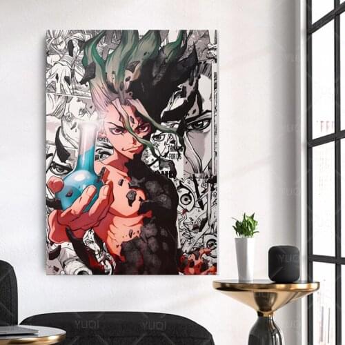 Dr stone Senku Ishigami Manga Canvas Home Decor Prints Dorm Anime Living Room Bedroom Painting Wall Art Decoration Poster