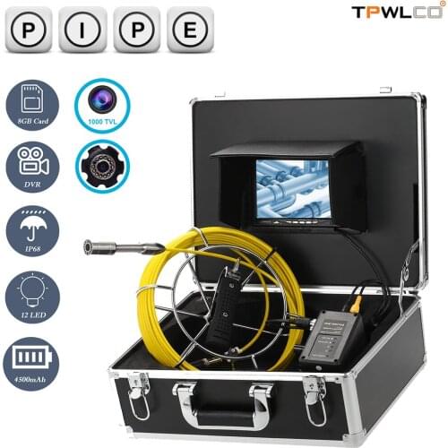 Long Cable 23mm 7'' LCD Monitor Industrial Inspection Camera Chimney City Pipe Sewer Cleaner Endoscope Drain With Video Recorder