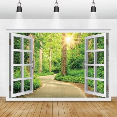 Spring Window Scenery Trees Sunshine Interior Home Decro Photozone Photophone Photo Backdrop Photo Backgrounds For Photo Studio