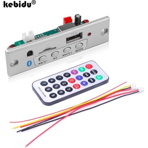 Kebidu 12V Wireless MP3 WMA Decoder Board Audio Module USB TF Radio Bluetooth 5.0 Music Car MP3 Player With Remote Control