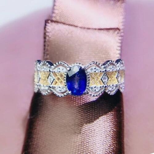 Per jewelry Natural sapphire or ruby or emerald ring Free shipping 0.5ct*3pcs gemstone 925 sterling silver Fine jewelry Q2042624