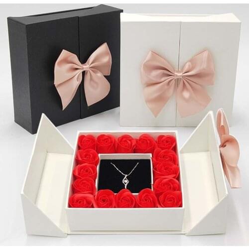 Butterfly Rose Flower Box Makeup JewelryBox Storage Ring Pendant Earring Bracelet Organizer Display Cabinet Valentines Day Gift