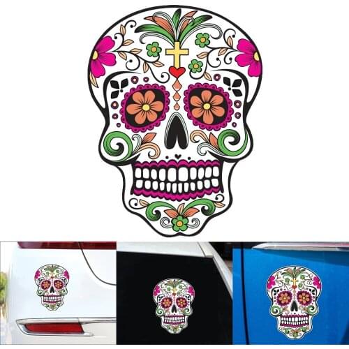 Cool Sugar Skull Color Vinyl Decal Sticker Window Truck Car Wall Car