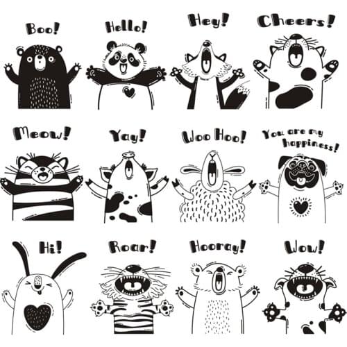 Cartoon Animals Wall Sticker for kids Childrens room nursery Home decorations wallpaper mural Cute animal Stickers art Decals