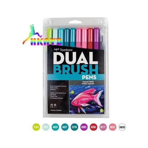 1 set of Tombo ABT soft watercolor brush ABT calligraphy pen suitable for two-headed marking supplies
