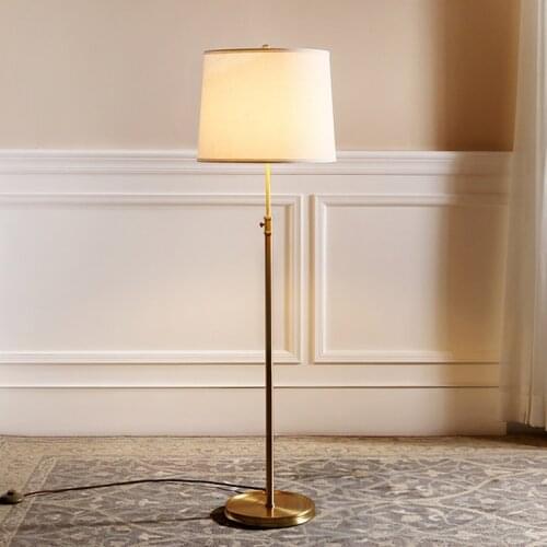 Brass floor light high-end floor lamp real brass white shade E27 adjustable floor lamp good quality big lighting
