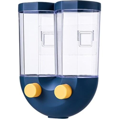 Push-type Wall-mounted Cereals Storage Tank Kitchen Waterproof Sealed Tank Grains Dispenser Tank JA55