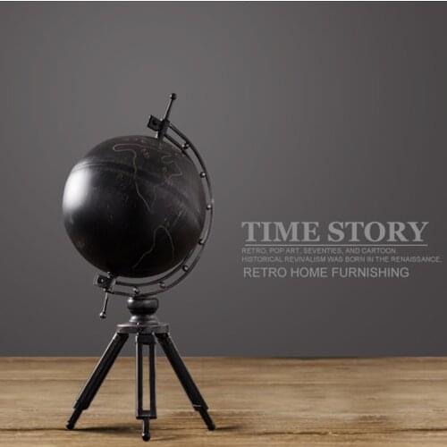 American village style retro globe luxury hand made iron art tellurian Nordic home furnishing decoration creative craft