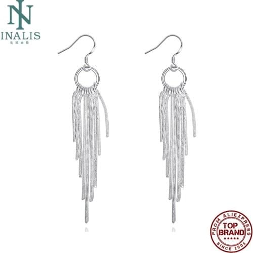 INALIS Tassel Romantic Drop Earrings For Women White Simple Girls Copper Earring Engagement Fashion Jewelry The New Listing