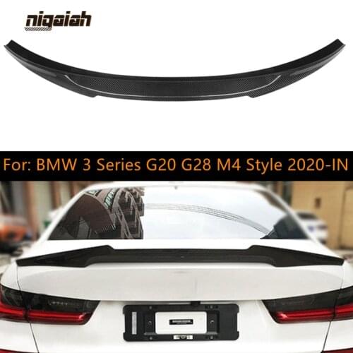 M4 Style Spoiler Real Dry Carbon Fiber Spoiler For BMW New 3 Series 4-Door G20 G28 G80 M3 Sedan Car Trunk boot Spoiler 2020-2021