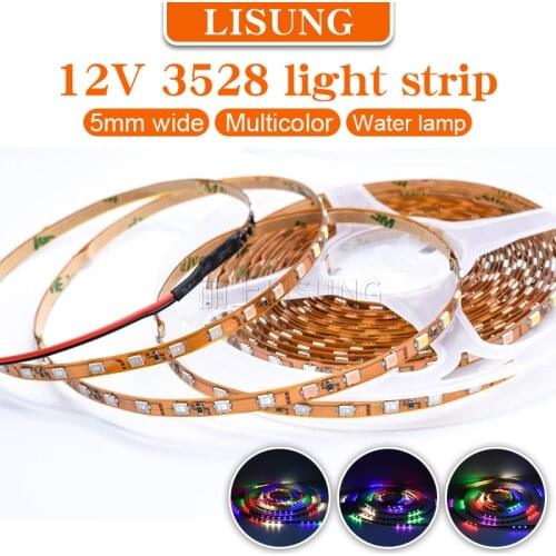 12v Led Strip Waterproof Rgb Happy Marquee Running Water Tape Atmosphere Led Strip Smd 2835 Chip Tricolor Thin Narrow Strip