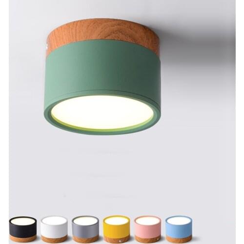 LED Downlight dimmable 5W 7W 9W12W15W Nordic wood modern Led surface mounted ceiling light spotlight, interior decoration light