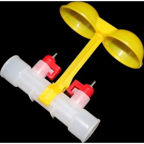 Pet Supplies Double Outlet Drinking Hanging Chickens Cups Nipple Drinker Poultry Waterer Feeding Supplies Drinkers for Chickens