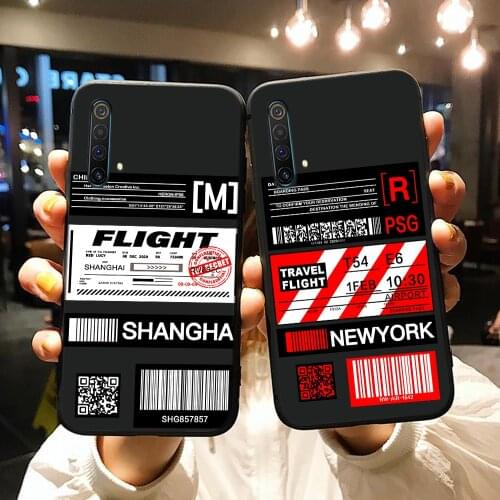 For Oppo Realme XT Case Realme X2 3 5 5i 6 7 X7 Q Pro Ticket label Soft Silicon Phone Case on Realme C3 C2 C11 C12 C15 C17 Cover