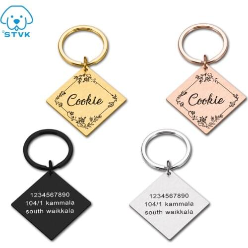 Anti-lost Pet Dog Id Tags Decoration Collars Stainless Steel Cat Tag Customized Tag Free Engraving Dog Cat Collar Accessories