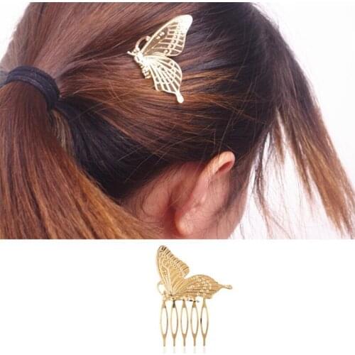 Shuangshuo Lovely Butterfly Hair Combs Metal Hairwear Jewelry Hairpin Headdress Hair Clip Hair Accessories tiara de noiva