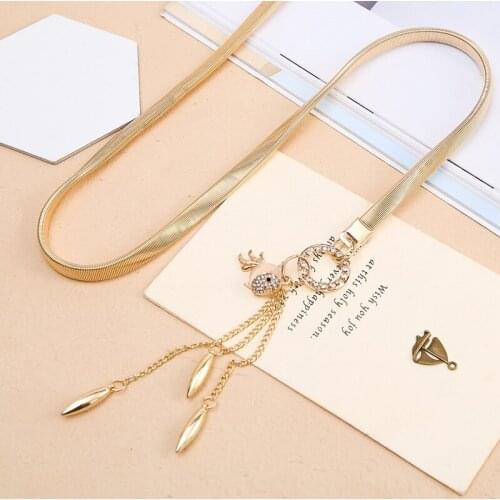 Ladies Waist Chain with Dress Fashion Small Chain Pendant Belt