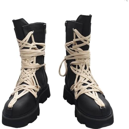 2021 Spring New Ankle Boots For Women Round Toe Thick Bottom Motorcycle Boots Women Winter Platform Shoes Women botas de mujer