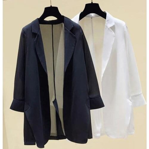 Chiffon thin small suit jacket women 2021 spring and summer new casual sunscreen shirt trumpet sleeve air-conditioning shirt
