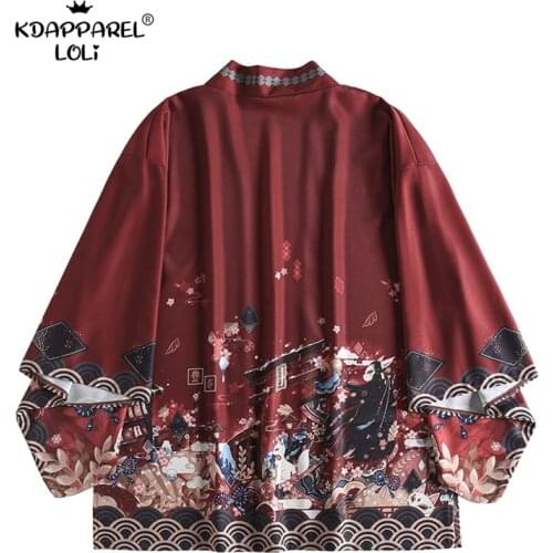 Classic Anime Cosplay Costume Japanese Women Kimono Top Loose Print Yukata Haori Clothing Vintage Shirt Summer Cardigan Blouse