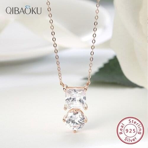 925 Sterling Silver Necklaces Rose Gold AAA Zirconia New Luxury Party Necklace Fashion Jewelry for Women Gift