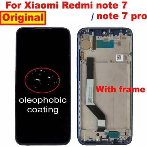 Original For Xiaomi Redmi Note 7 Redmi Note7 Pro LCD Display Screen + Touch Screen Digitizer Assembly LCD Frame 6.3" Pantalla