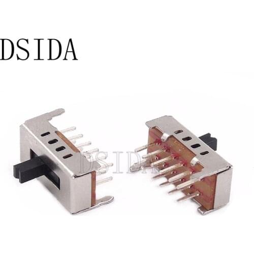 10PCS SS-24D02G4 SS24D02VG4 12Pin Toggle switch SS24D02G4 2P4T Slide Switch Handle High 4MM