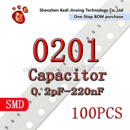 100PCS 0201 Capacitor 25V 1.5pf 1.8pf 8.2pf 10pf 15pf 36pf 100pf 300pf 1.2nf 1.5n 1.8n 2.2nf 3.3nf 4.7nf 10nf 100nf 0603 metric