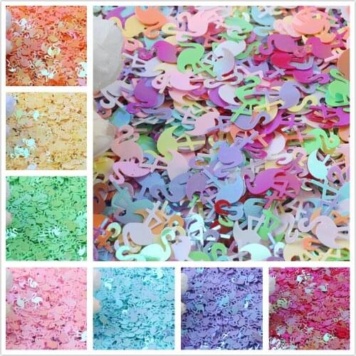 20g/lot Paillettes 10*15mm Flamingo Shape Loose Sequins for Crafts PVC Nail Confetti Craft Glitter Sequin DIY Sewing Accessories