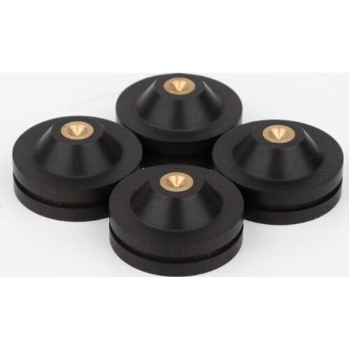 33mm Ebony Wood Speaker Spike Pad Loudspeaker Box Amplifier Shockproof Stand Isolation Feet Base Pad 4xPreffair