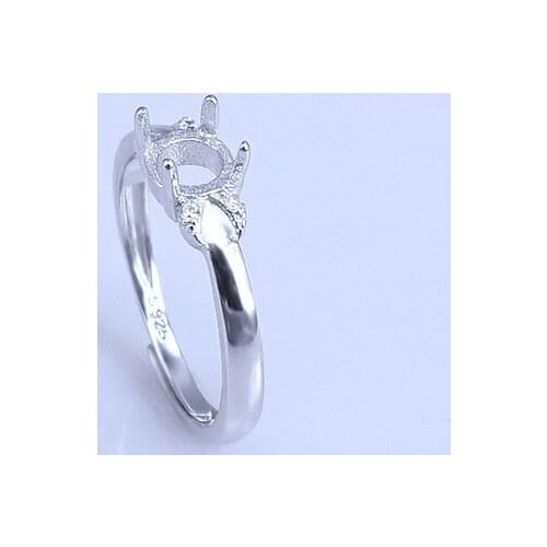 6*6mm 925 STERLING SILVER women Semi Mount Bases Blanks base blank Pad ring Setting Findings for Jewelry Making gift diy A2586