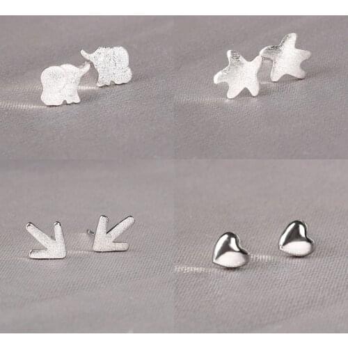 925 Sterling Silver Pin Exquisite small and simple girl earrings, anti allergy, 2021 New Year gift Interesting Earrings