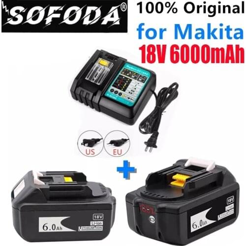BL1860 Rechargeable Battery 18V 6000mAh Lithium ion for Makita 18v Battery BL1840 BL1850 BL1830 BL1860B LXT 400+Charger