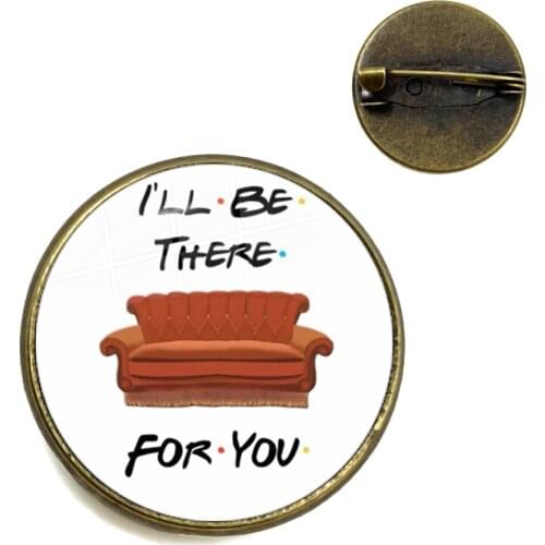 America TV Friends Show Brooches For Women Men Glass Cabochon Collar Pins Jewelry Christmas Gifts For Best Friends