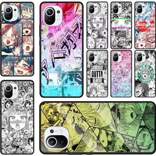 Tempered Glass Cover ahegao manga girl For Xiaomi Mi 9T CC9 CC9E Note 10 10T 11 11i Pro Lite Ultra Phone Case Shell