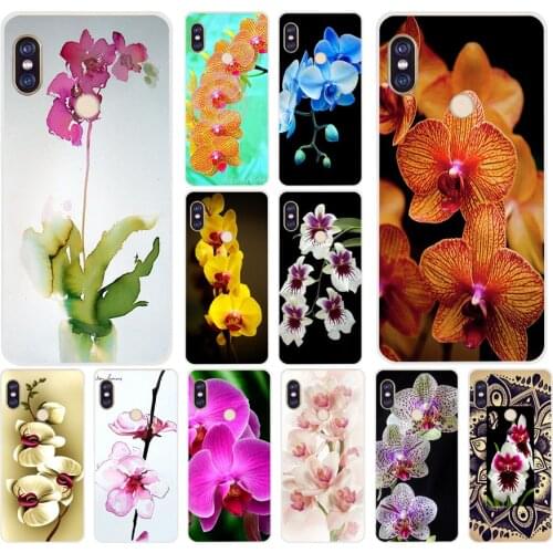 129H Orchid Flowers Colorful Soft Silicone Tpu Cover phone Case for xiaomi redmi 6 pro 5 plus note 6 pro 4 4x mi 8